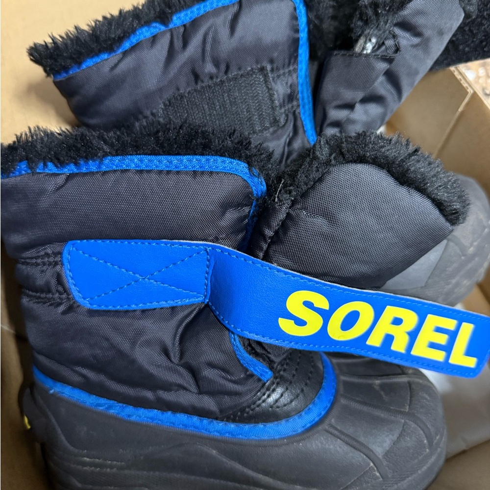 Sorel Kids' Black and Blue Snow Boots